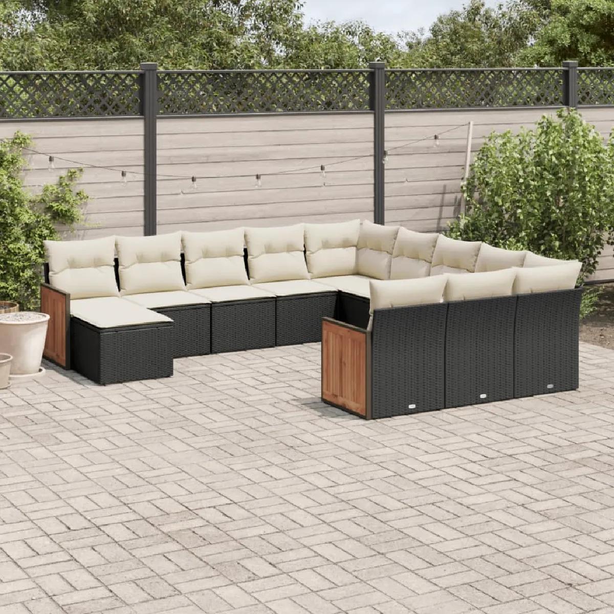 VIDAXL  Salon de jardin 12 pcs - Noir
