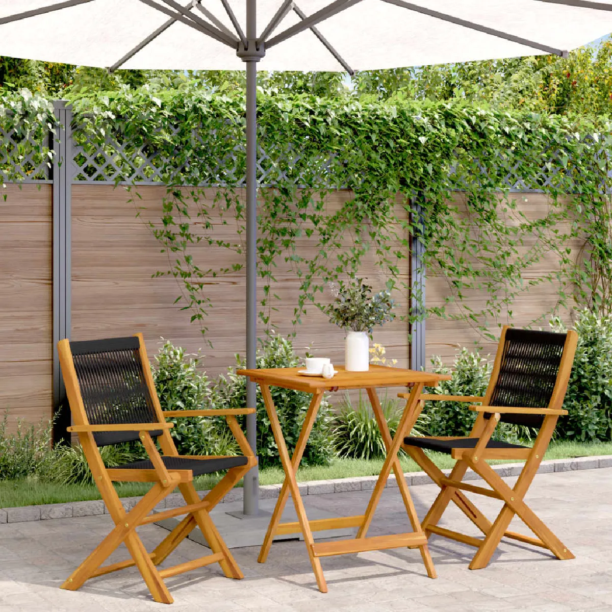 vidaXL Jeu de Bistro Balcon 3pcs Aluminium Coulé Salon de Jardin Balcon 42165 - vue 6
