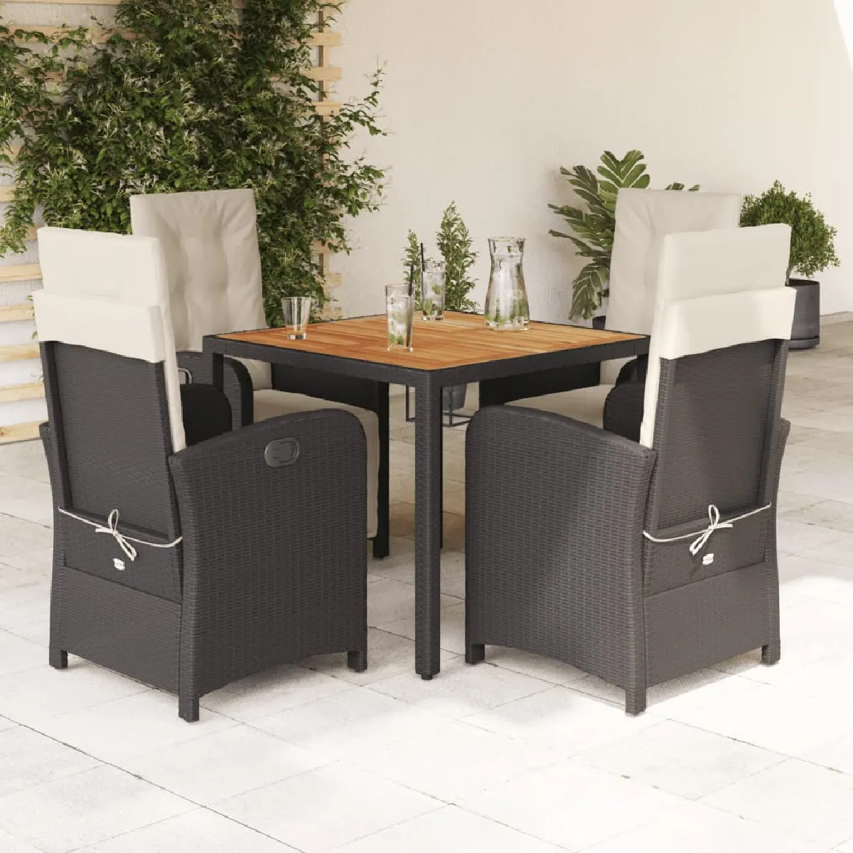vidaXL Ensemble à manger de jardin 5 pcs coussins - vue 7