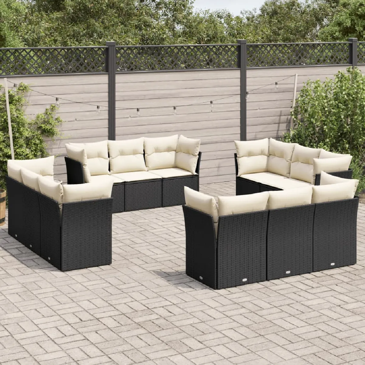 VIDAXL Ensemble de jardin résine tressée 12 pcs - vue 2