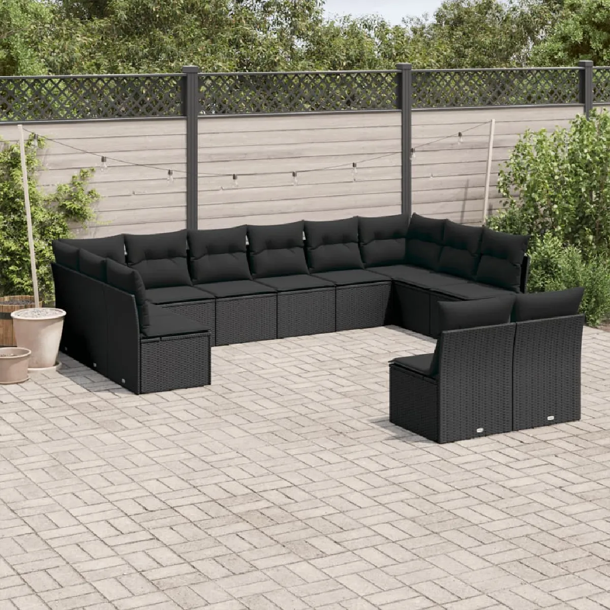 vidaXL 12 pcs salon de jardin résine tressée