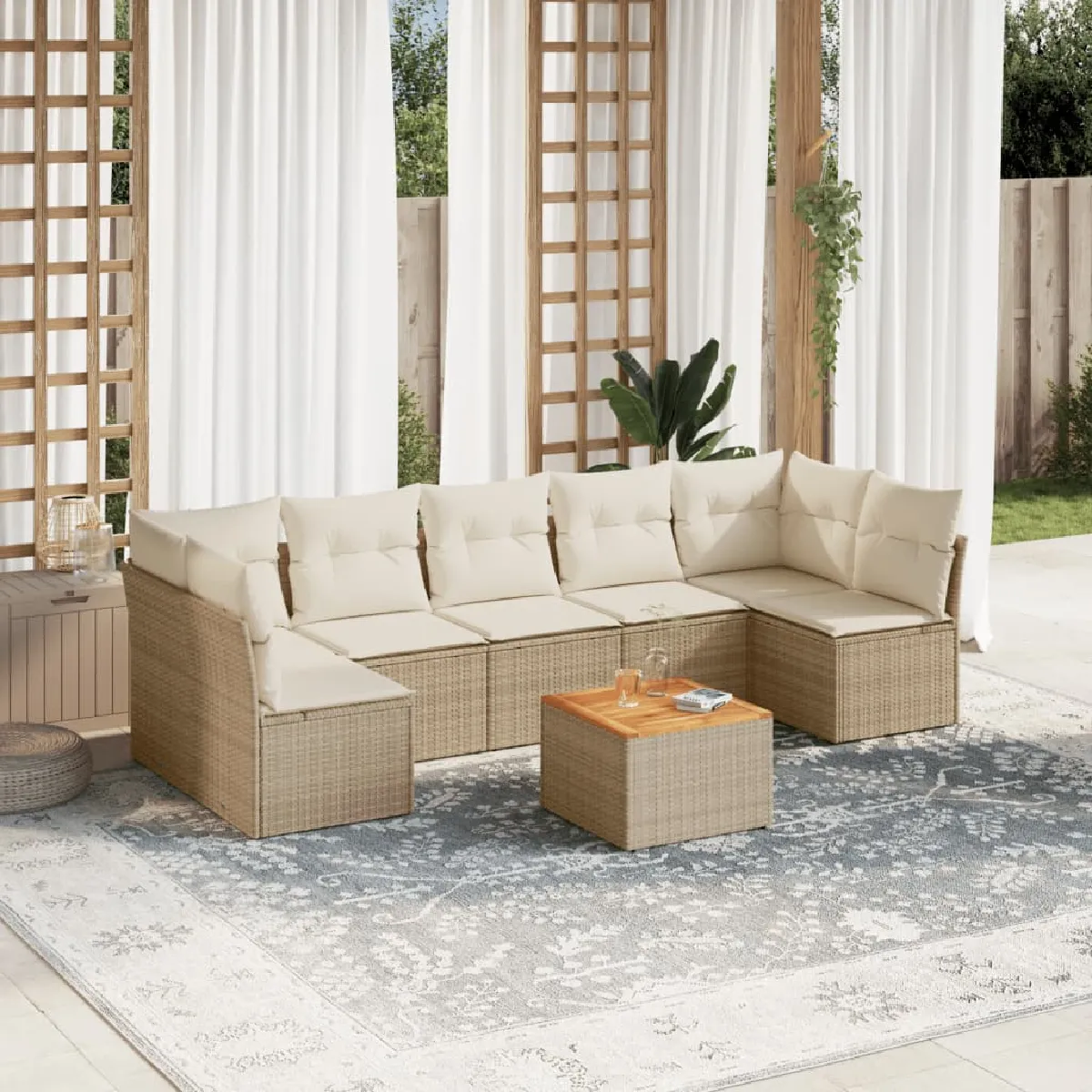 vidaXL Ensemble Salon de jardin 8 pcs - vue 9