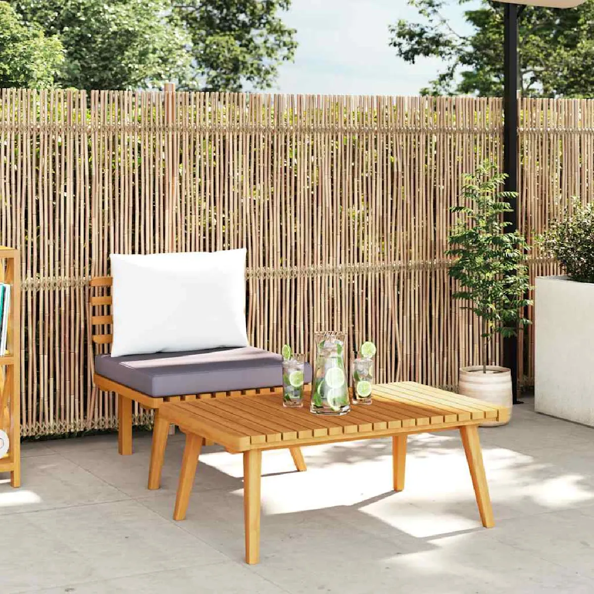 vidaXL Salon de jardin 2 pcs - Gris foncé