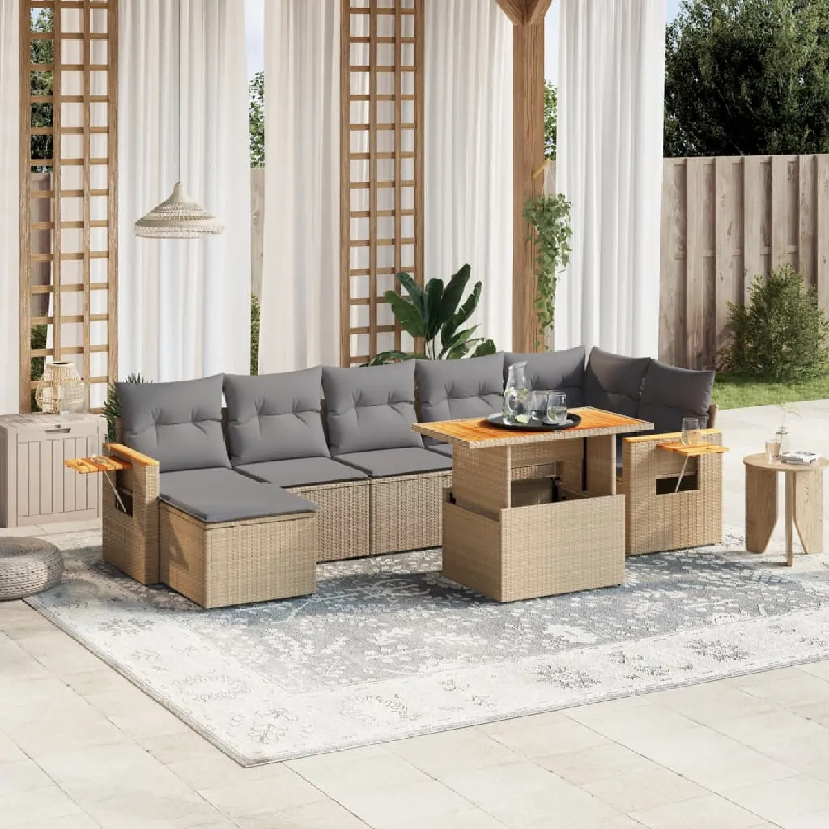 Vidaxl Beige Salon De Jardin