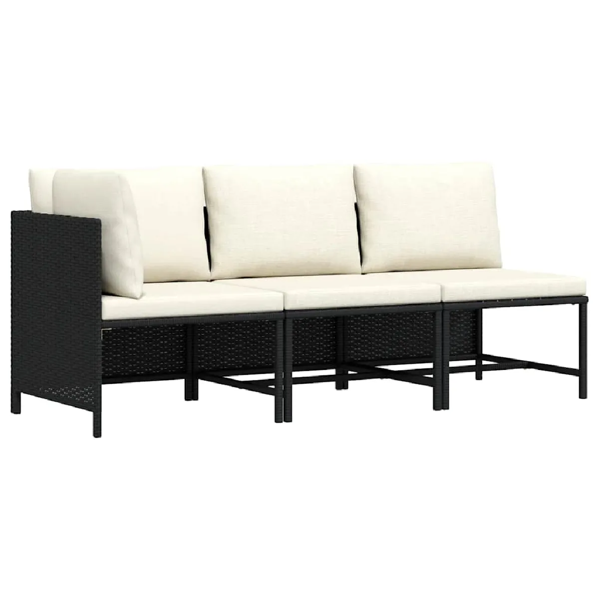 vidaXL Canapés de jardin 3 pcs résine tressée - vue 2