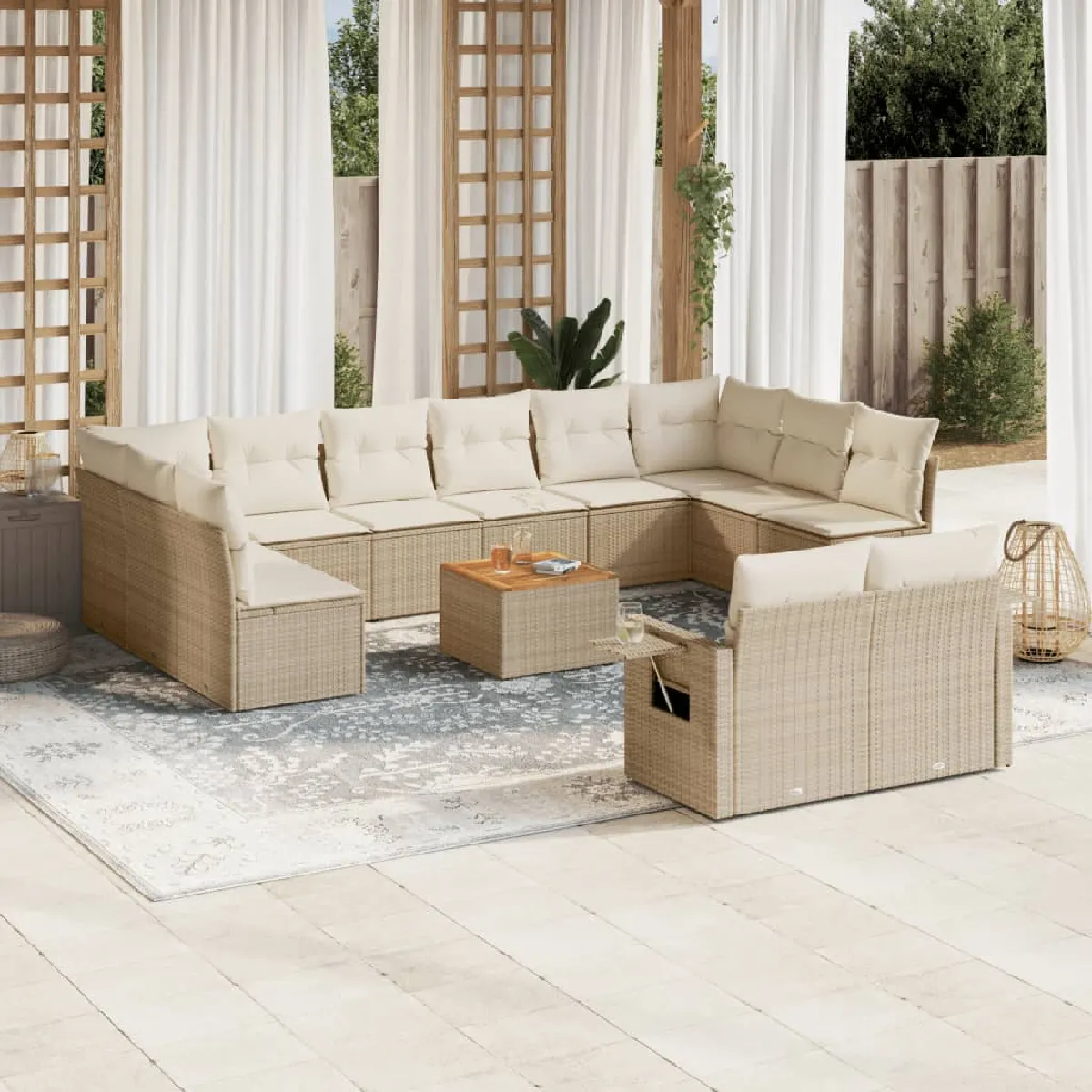 vidaXL Salon de jardin 13 pcs résine tressée - vue 5