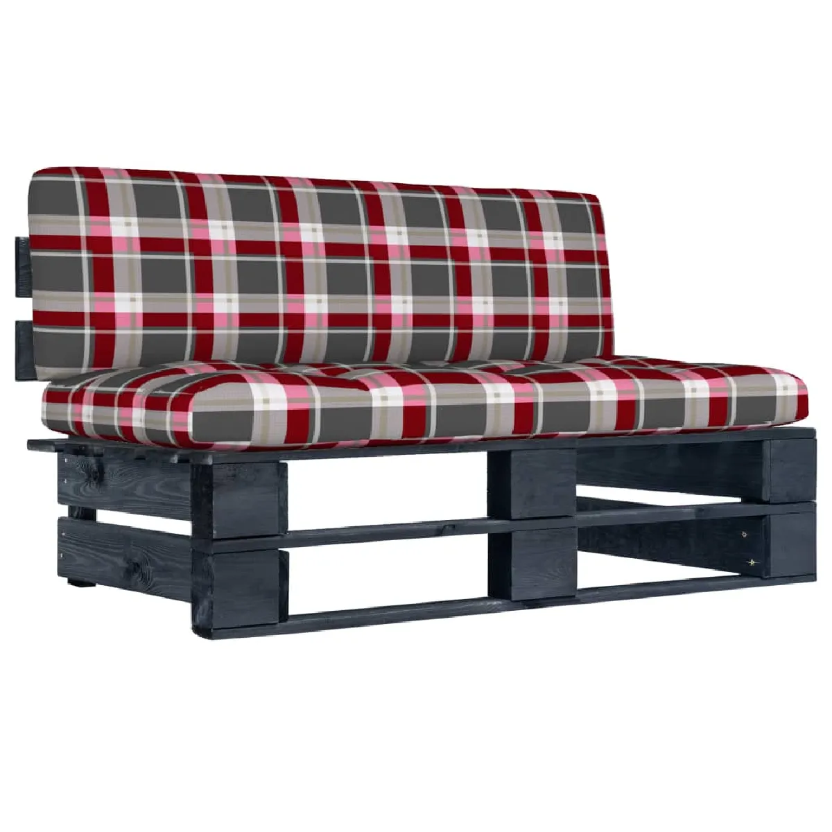 vidaXL Canapé palette jardin - Noir bois pin