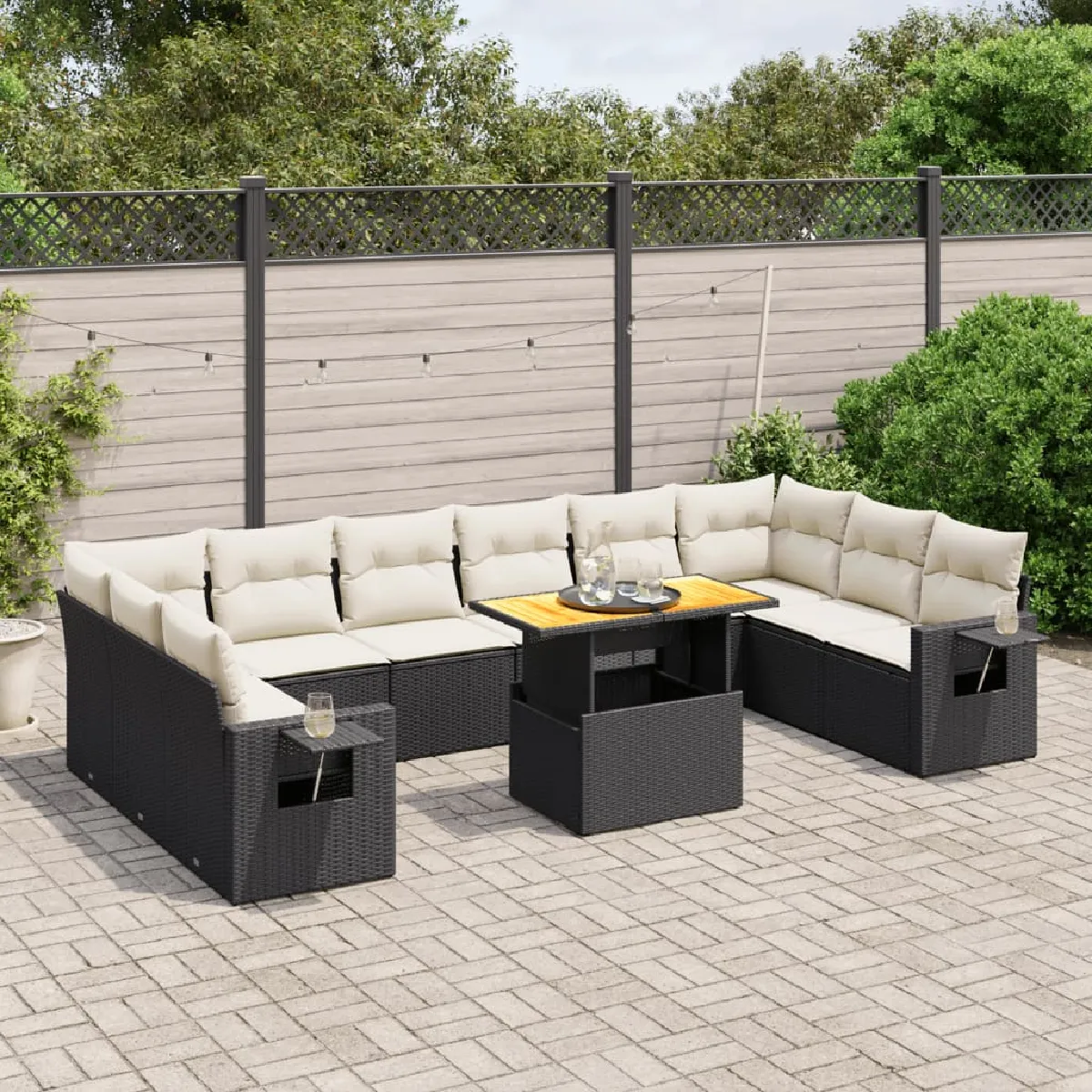 VIDAXL  Salon de jardin 11 pcs ? Noir