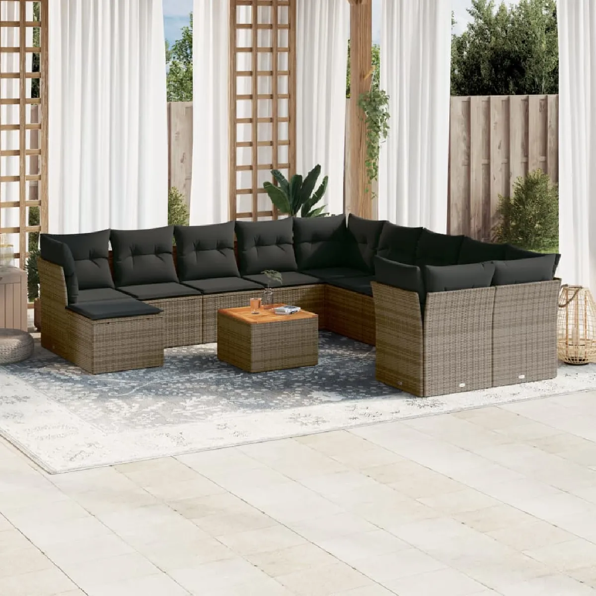 vidaXL Ensemble canapés de jardin 12 pièces - vue 2