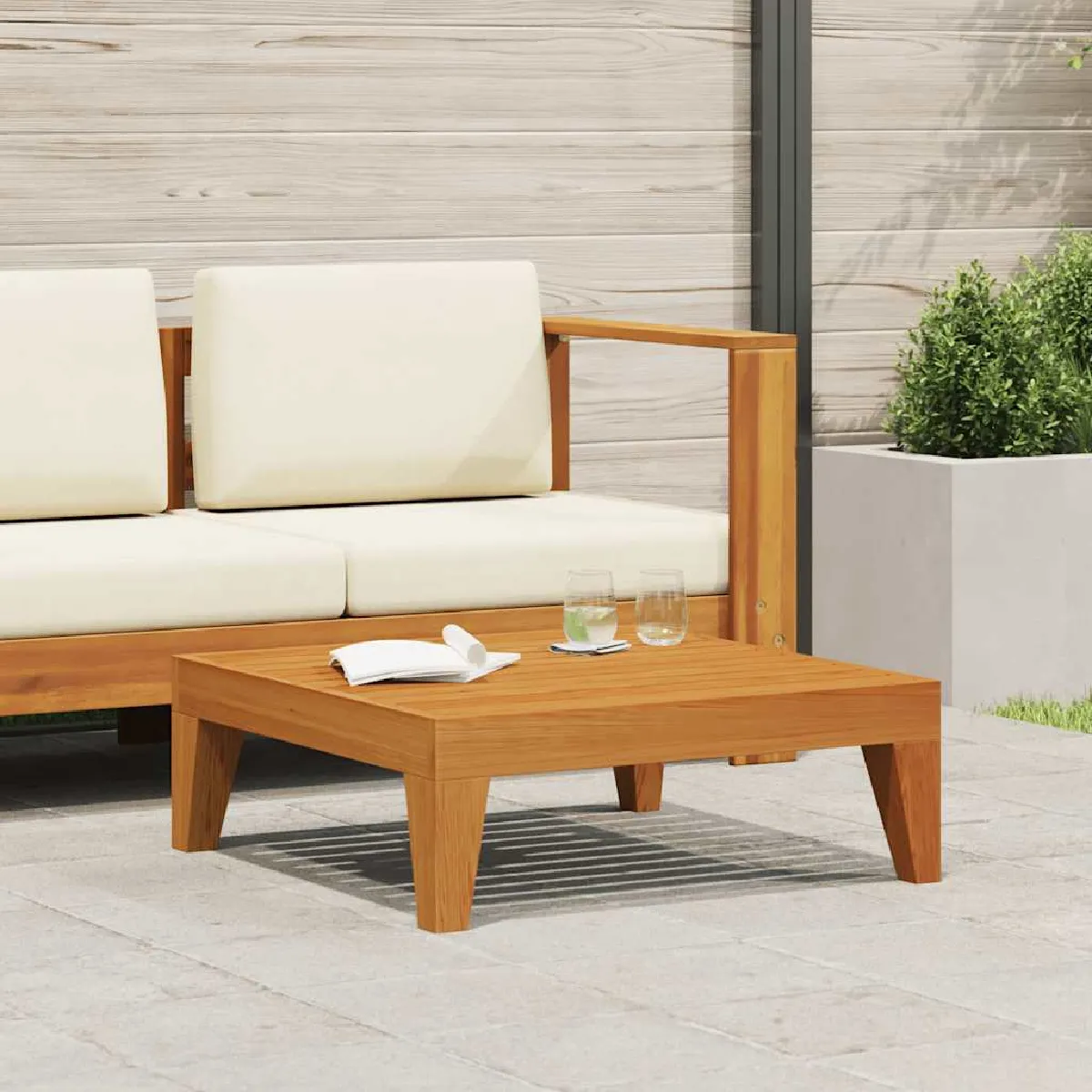 vidaXL Table de jardin 68 5x68 5x24 cm Bois d'acacia - vue 2