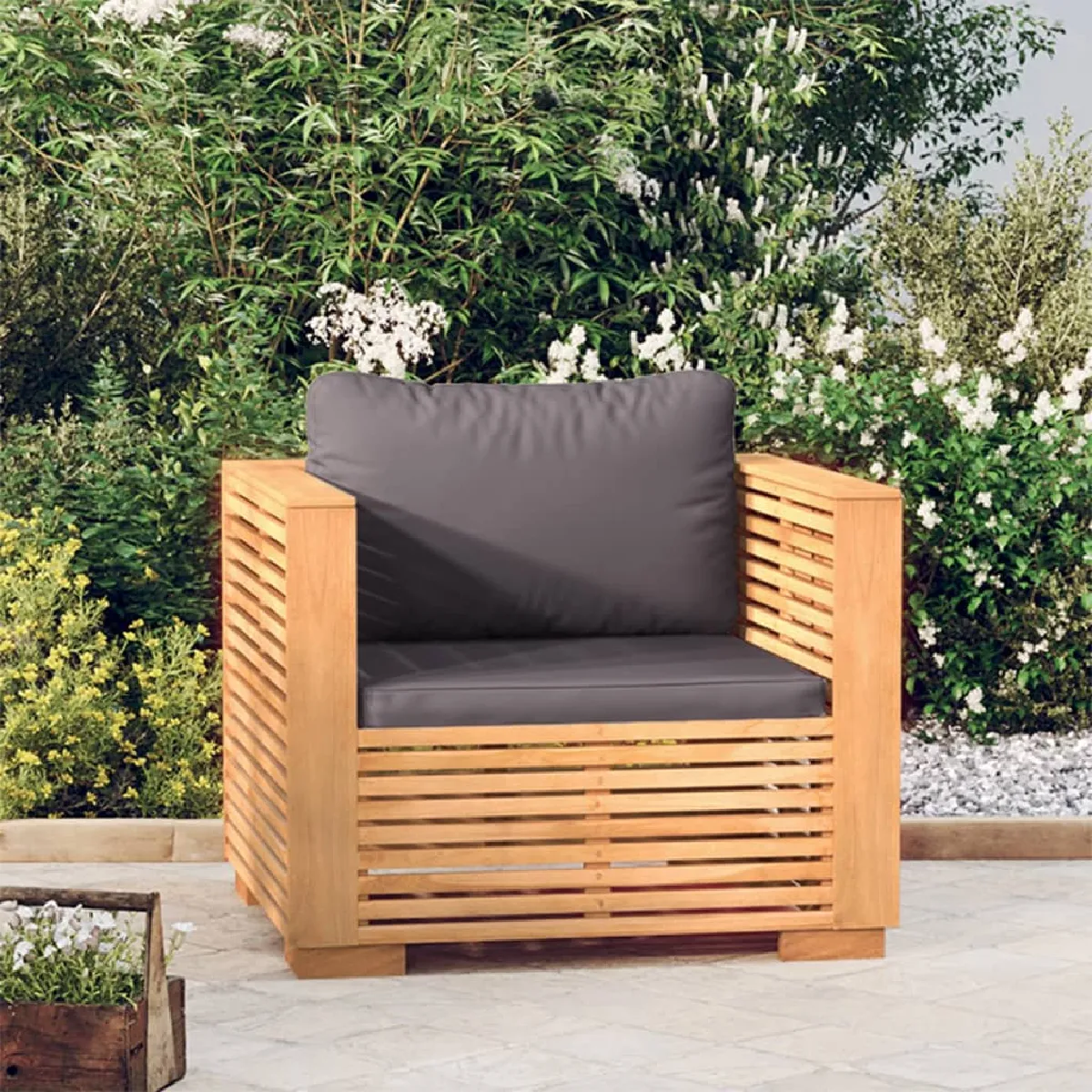 vidaXL Fauteuil de jardin avec coussins Lot de 2 - vue 5