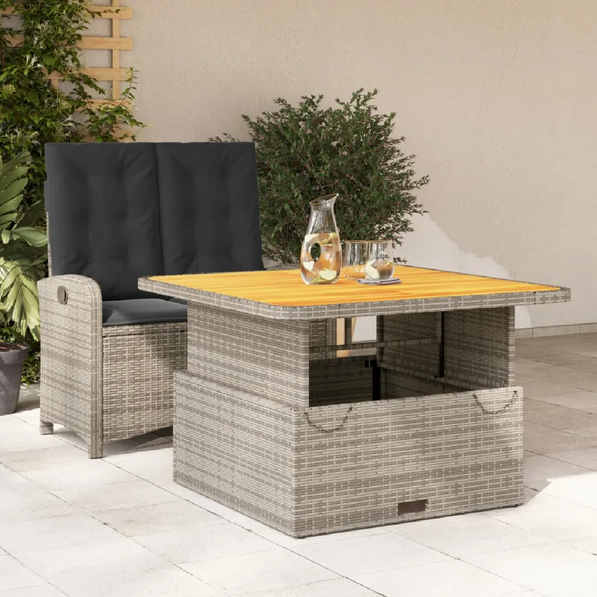 vidaXL Ensemble à manger 2 pcs Rotin