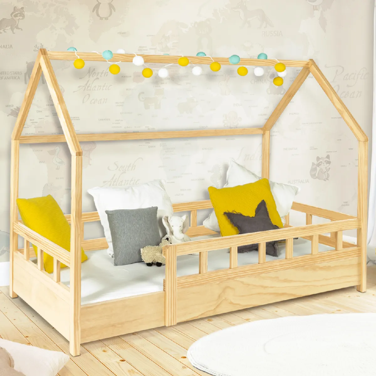 MARKET Neree Lit Cabane 80x160 bois MARKET Neree Lit Cabane 80x160 bois