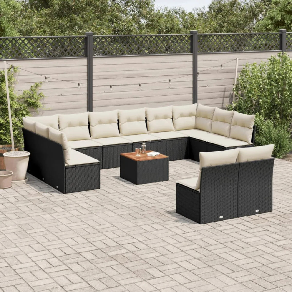 Salon de jardin VIDAXL 13 pcs résine tressée - vue 6