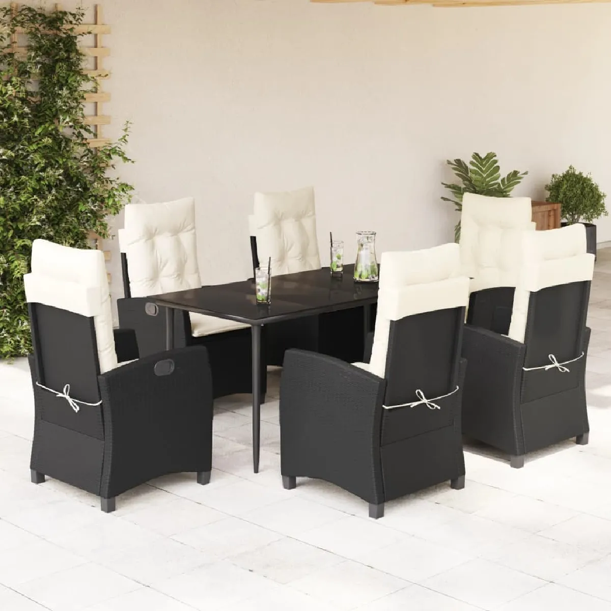 vidaXL Ensemble à manger de jardin rotin - vue 5