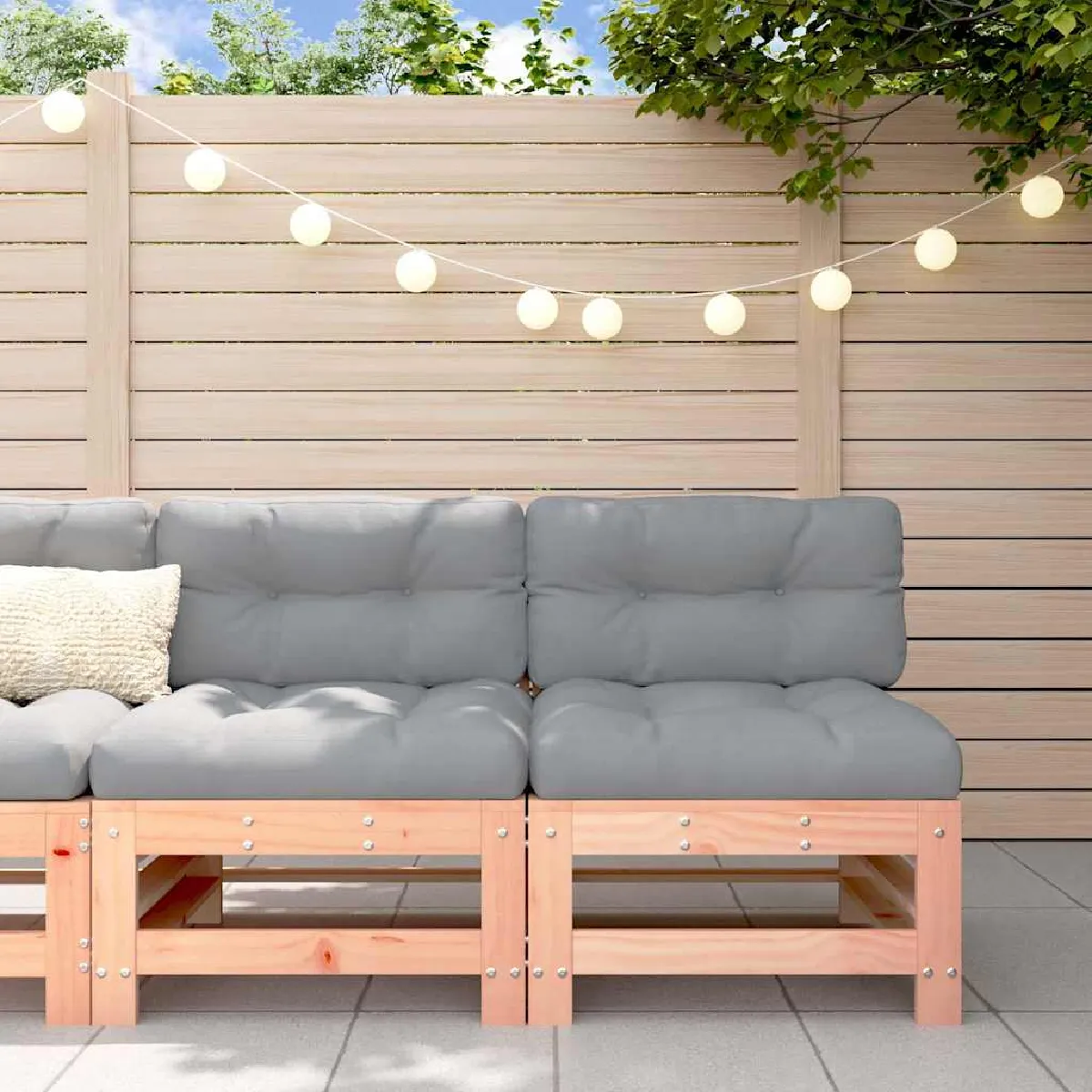 vidaXL Canapés centraux de jardin bois douglas