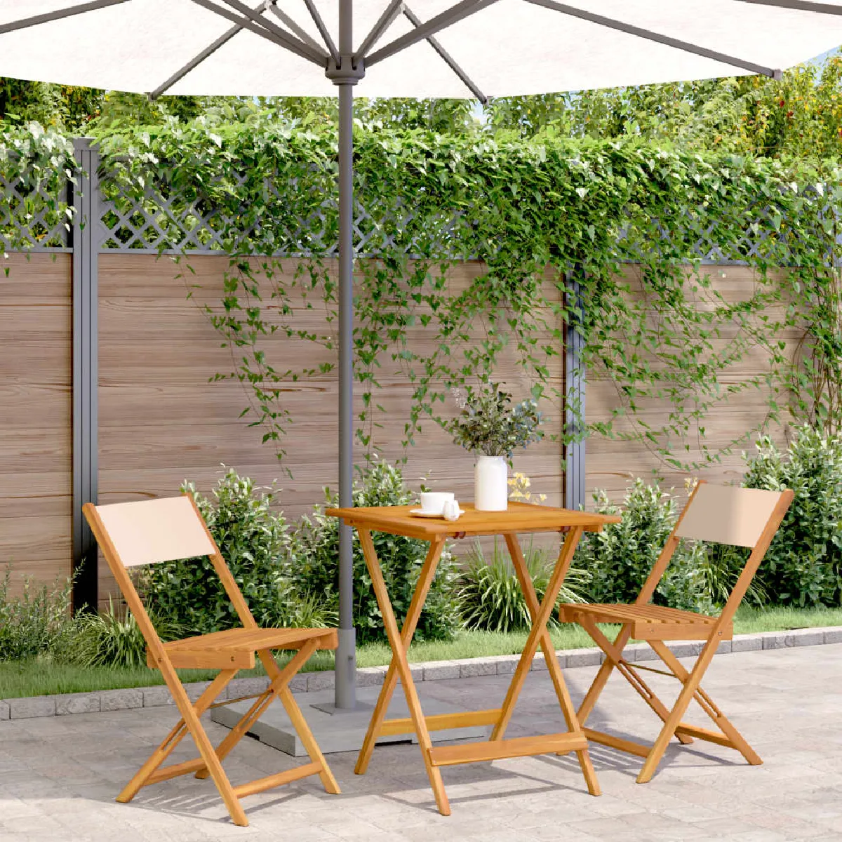vidaXL Jeu de Bistro Balcon 3pcs Aluminium Coulé Salon de Jardin Balcon 42165 - vue 4