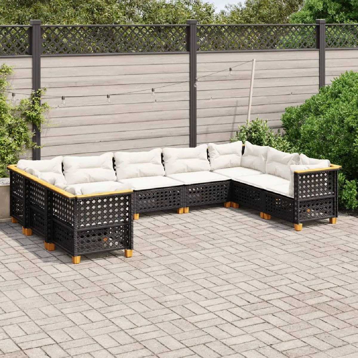 VIDAXL - Salon de jardin - Modulable - 9 pièces - Noir - Image 3