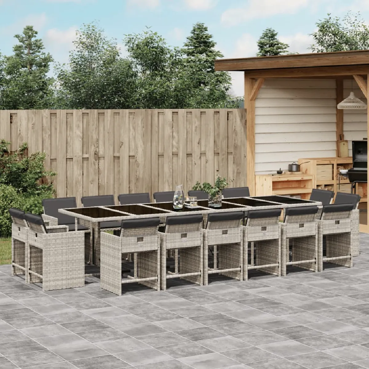 vidaXL Ensemble à manger de jardin 17 pcs - vue 10