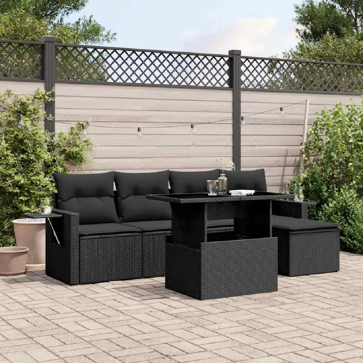 VidaXL Ensemble Salon de Jardin 6 Pcs - vue 2