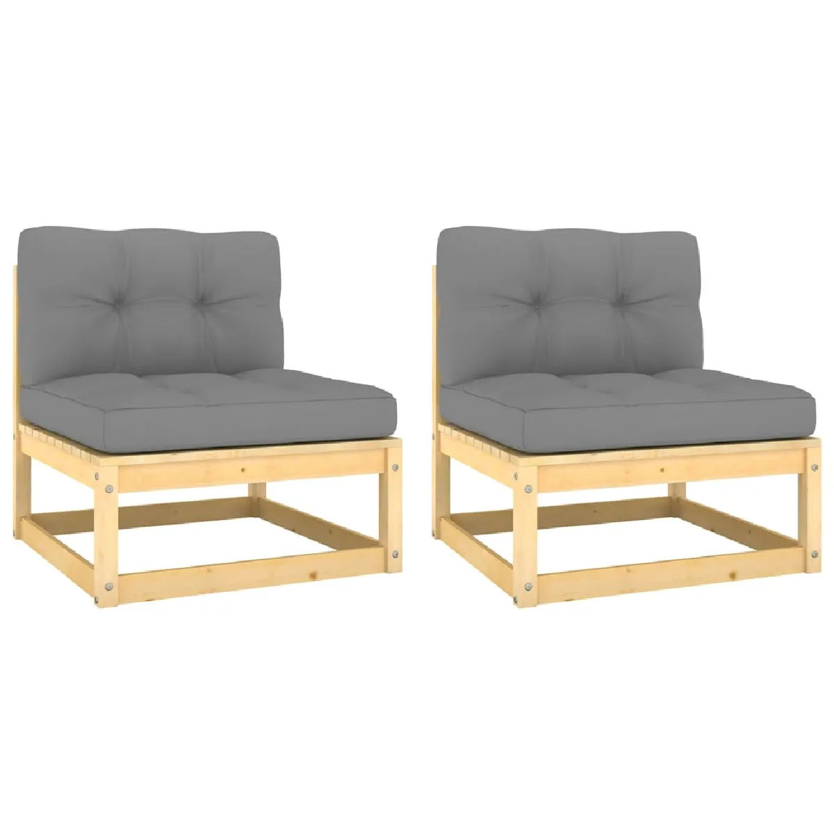 vidaXL Canapés centraux de jardin 2 pcs - vue 6