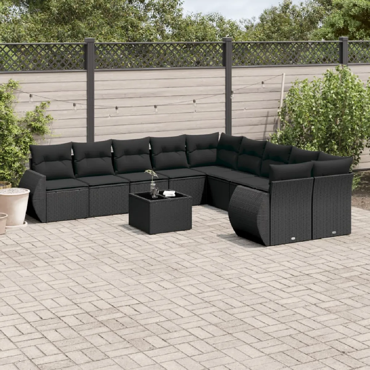 VIDAXL Salon de jardin 11 pièces résine tressée - vue 5