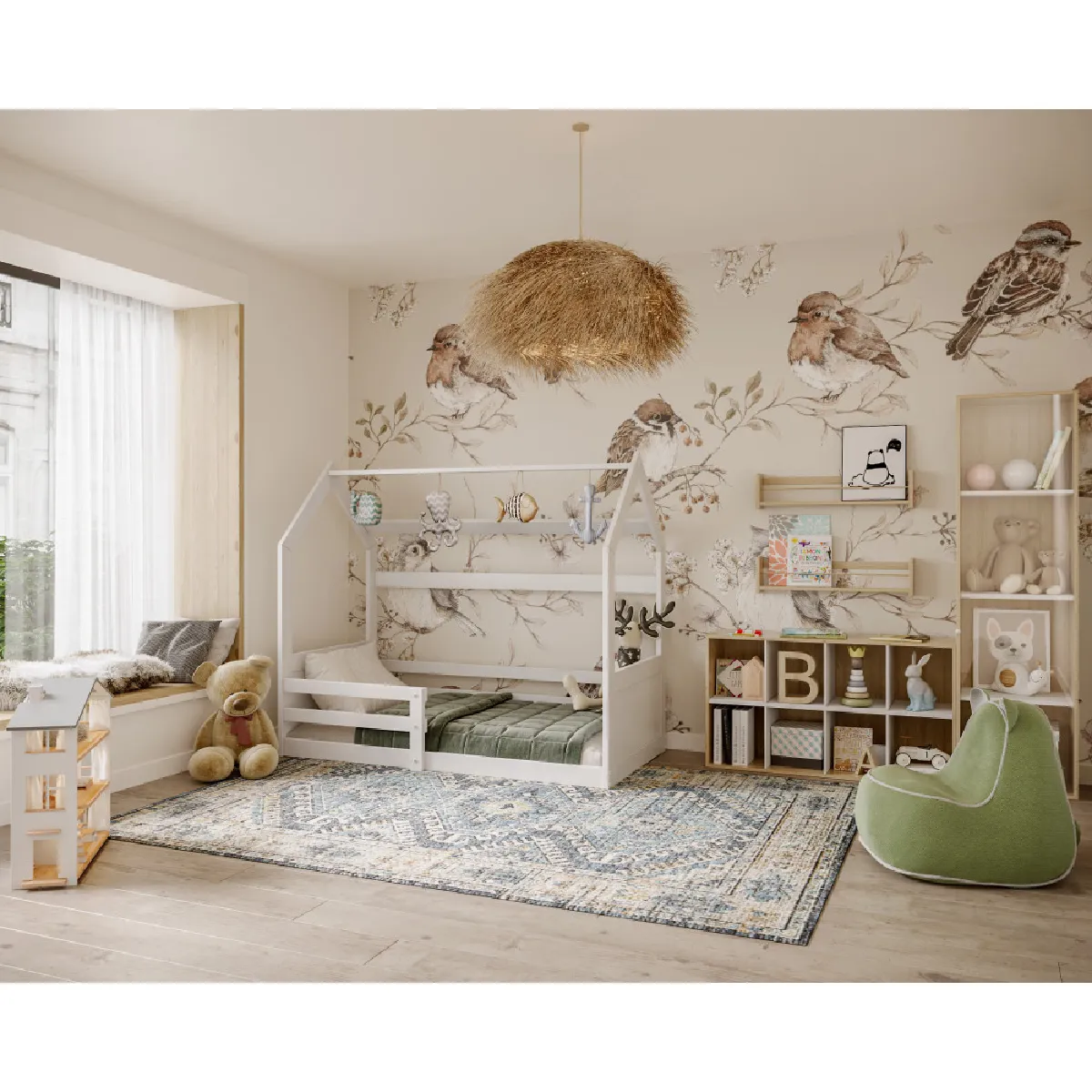 Lit Cabane Miki 80x160 Blanc