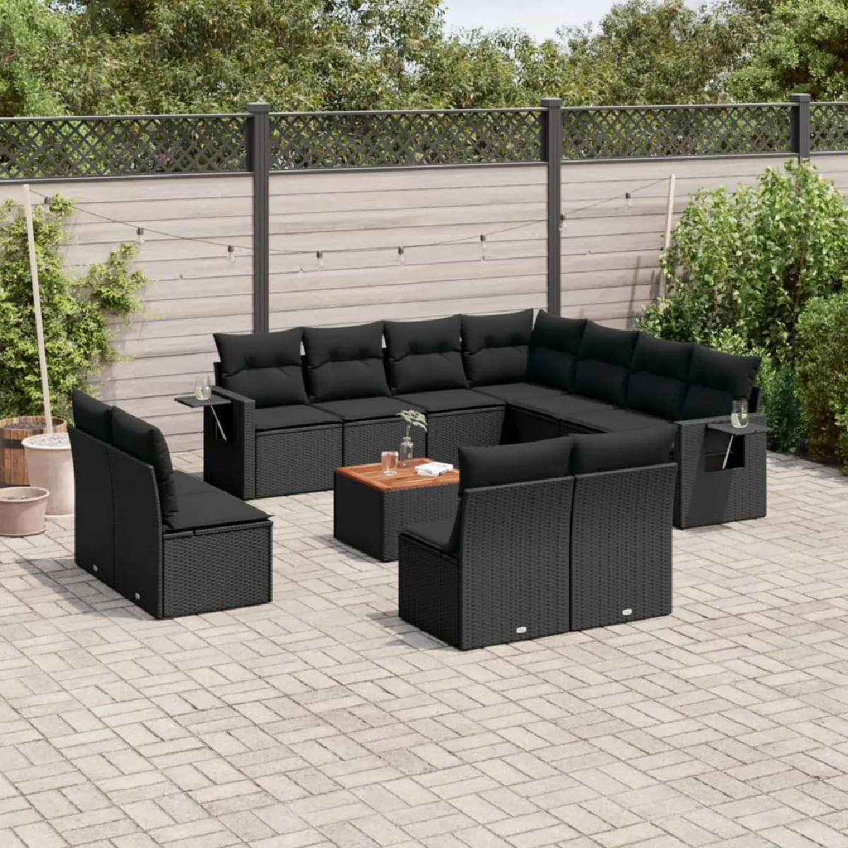 VIDAXL Salon de jardin 12 pcs avec coussins