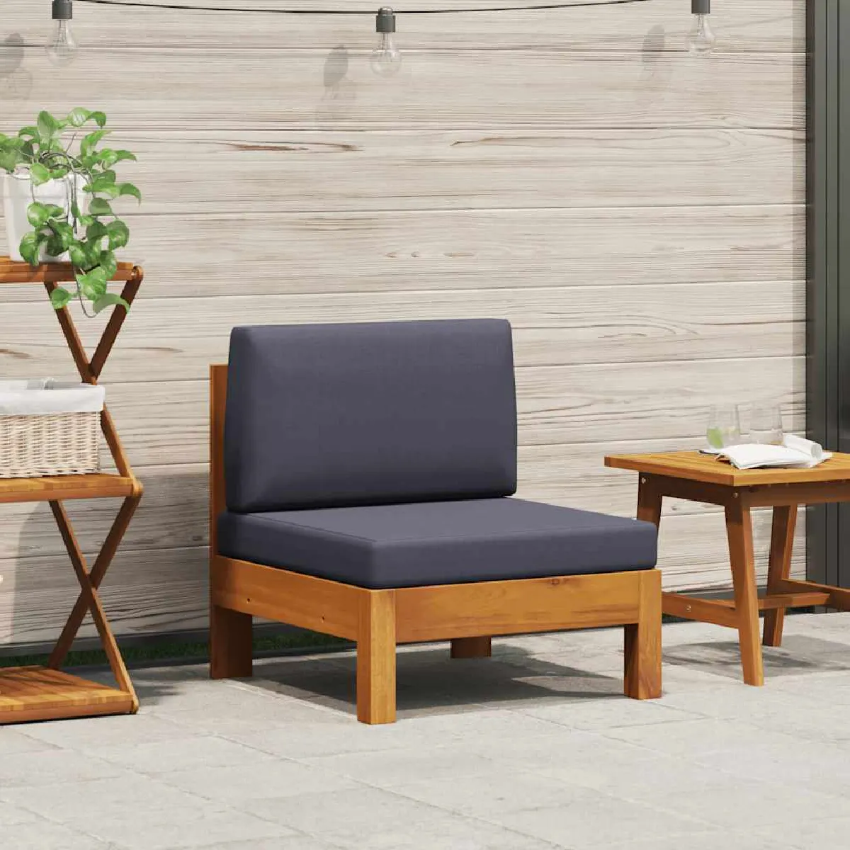 vidaXL Canapé central bois d'acacia