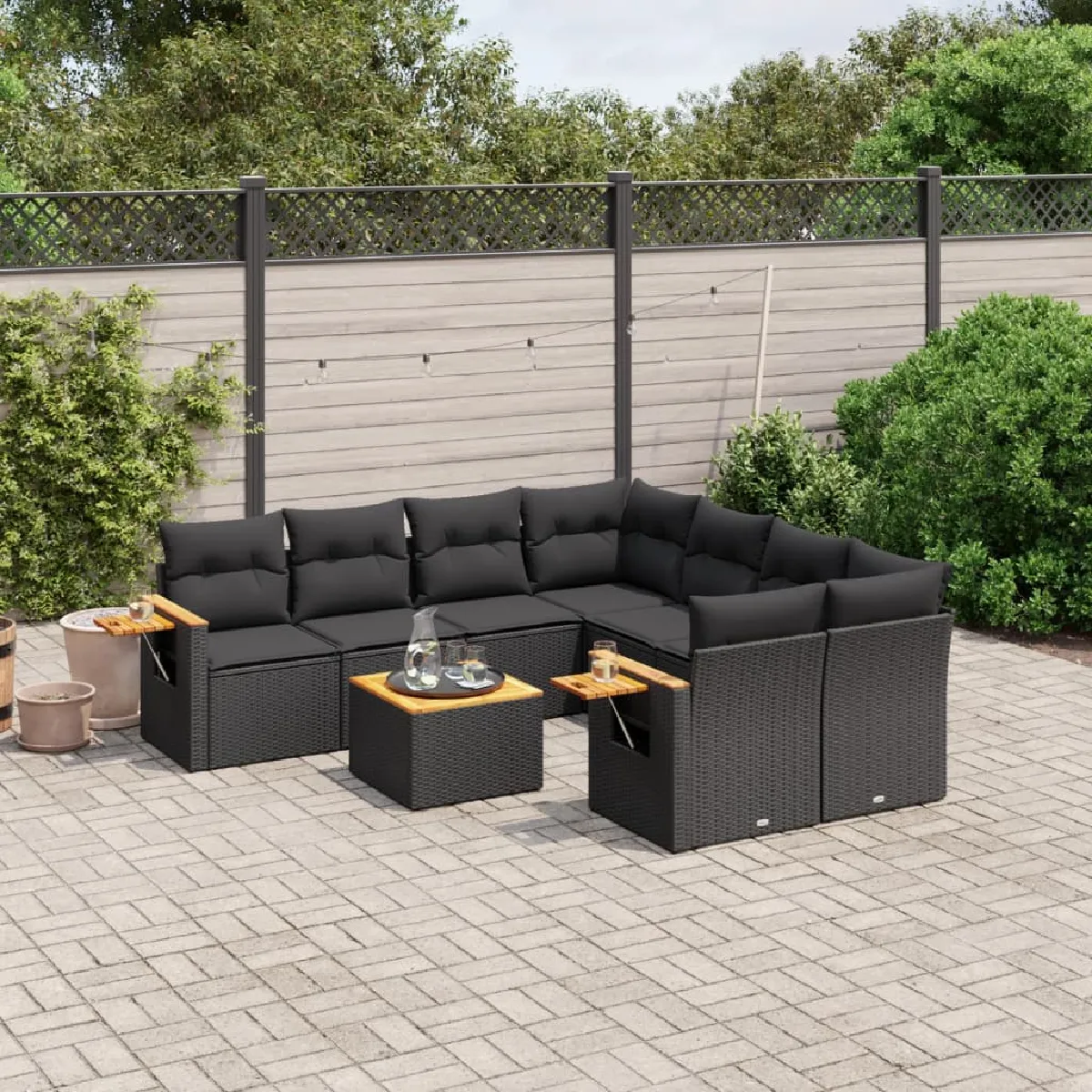 vidaXL Ensemble salon de jardin 9 pcs - vue 8