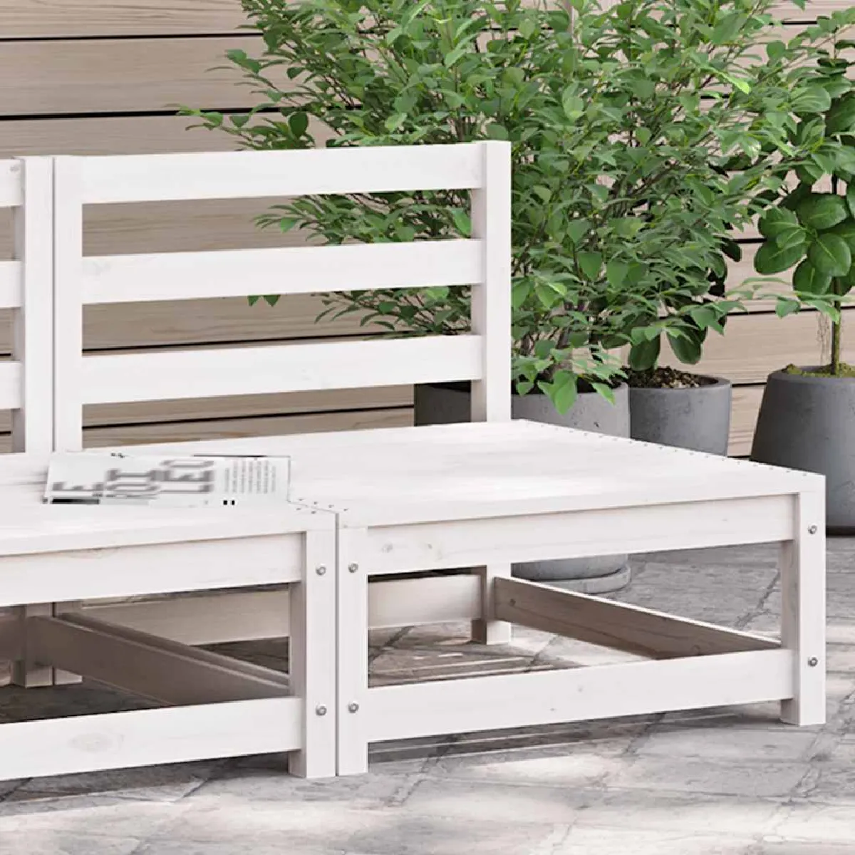 vidaXL Canapé de Jardin sans Accoudoirs Siège avec Dossier Meuble de Terrasse Patio Arrière cour Extérieur 70x70x67 cm 837915 - vue 2