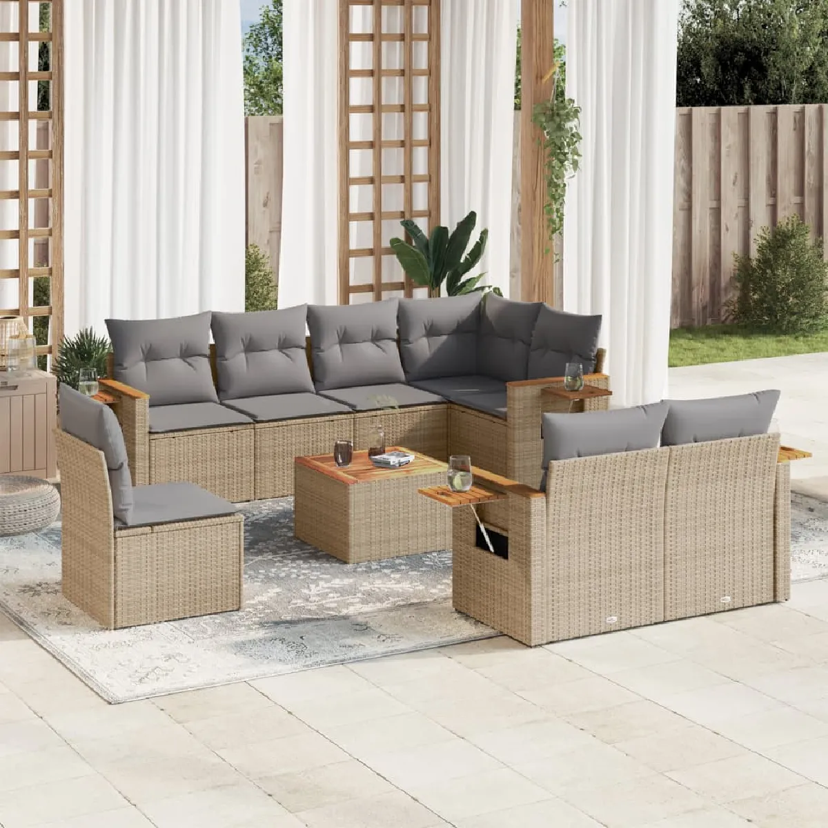 Salon de jardin 9 pcs - vue 6