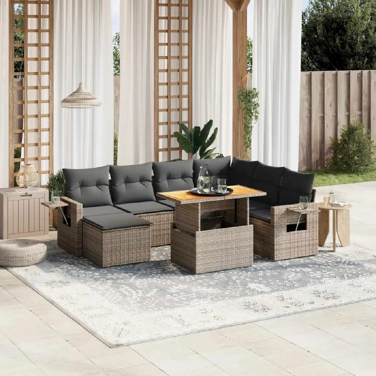 vidaXL Ensemble Salon de jardin 8 pcs - vue 3