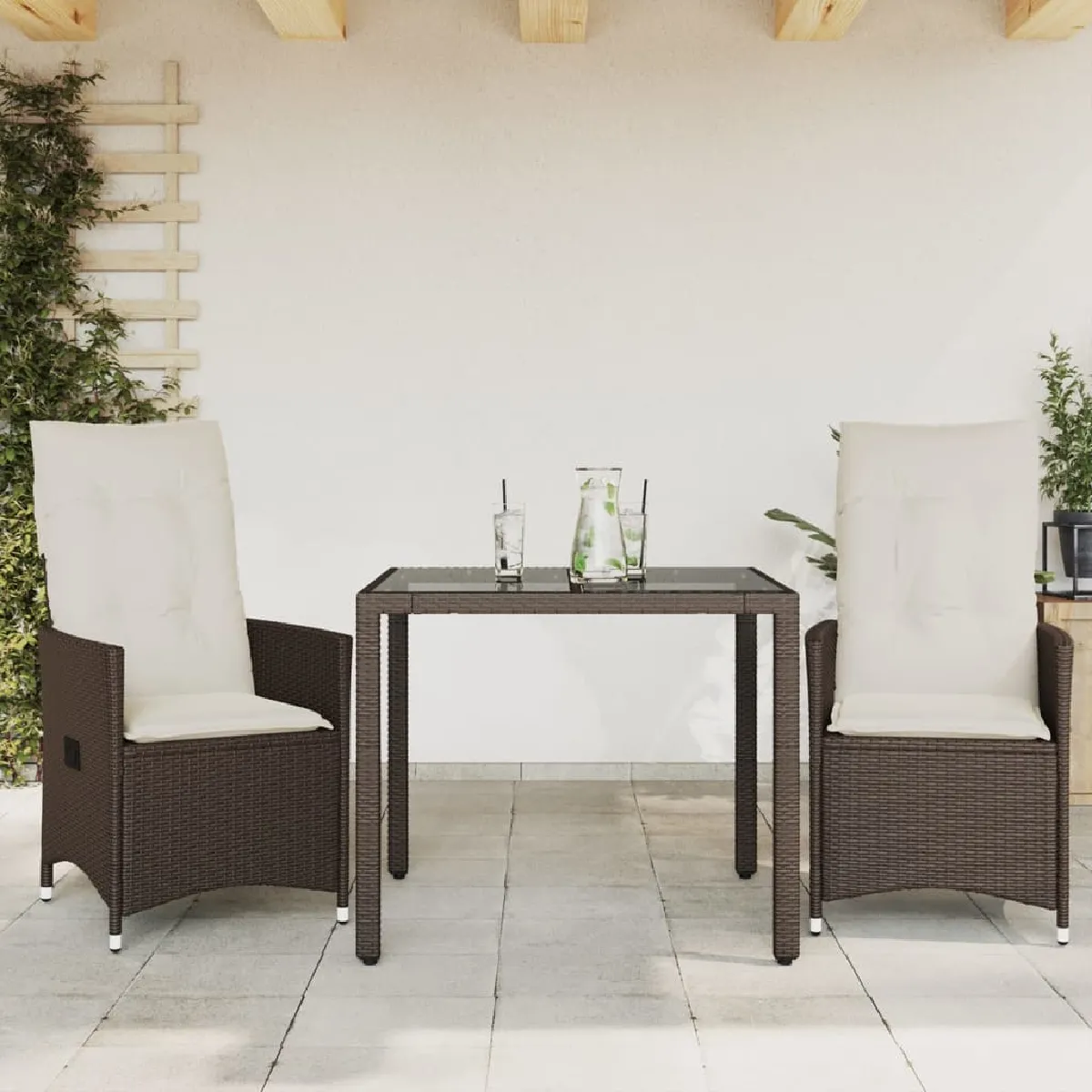 Ensemble de bistro 3 pcs résine tressée - vue 2