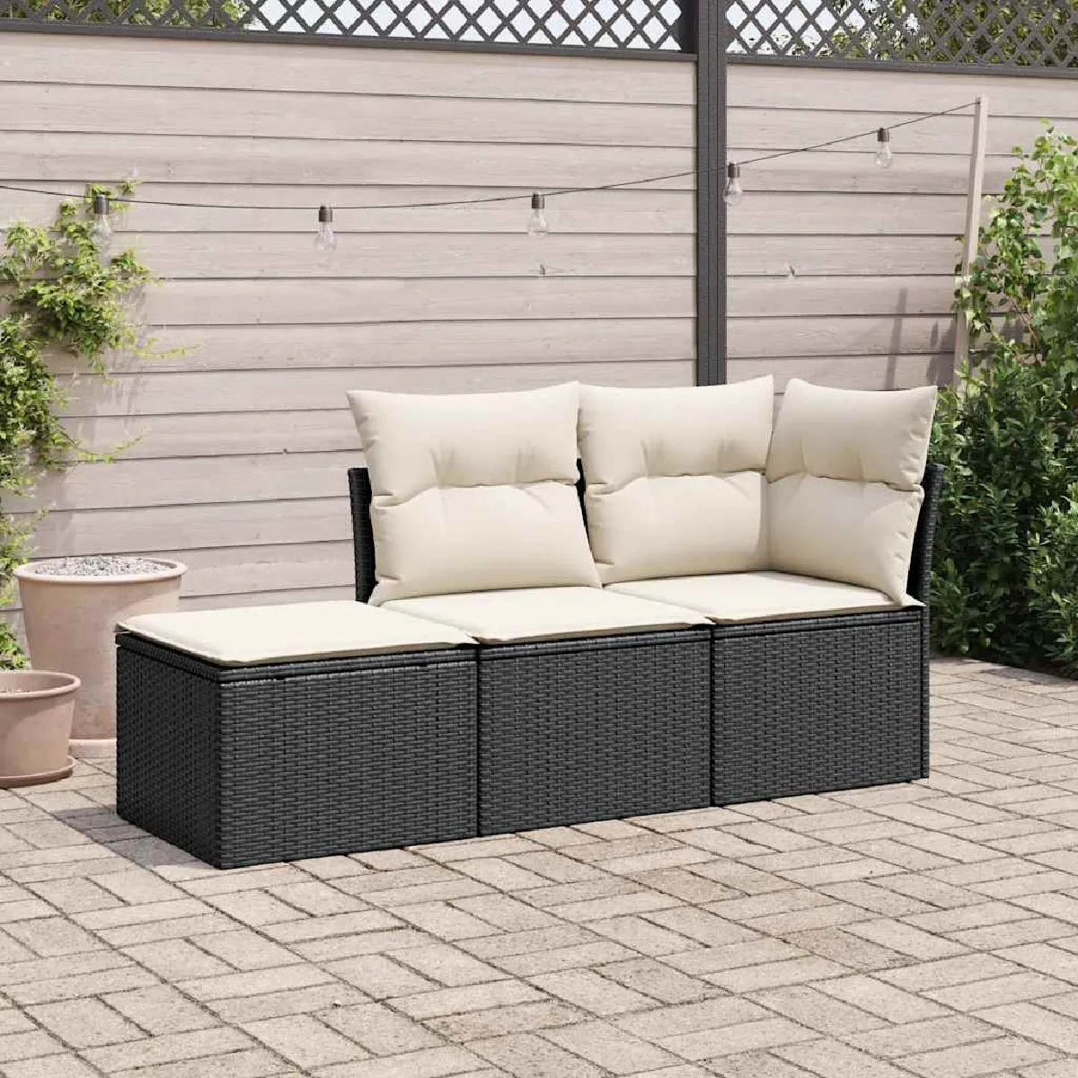 vidaXL Salon de jardin Résine tressée 3 pcs