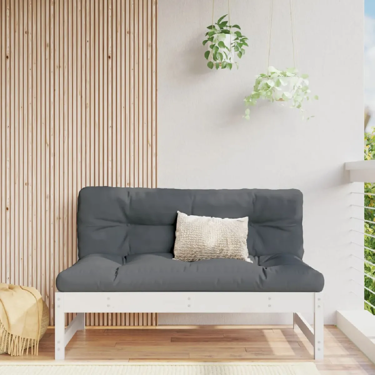 vidaXL Canapé Central de Jardin Siège avec Dossier Meuble de Terrasse Patio Arrière cour Balcon Extérieur Bois de 825703 - vue 2