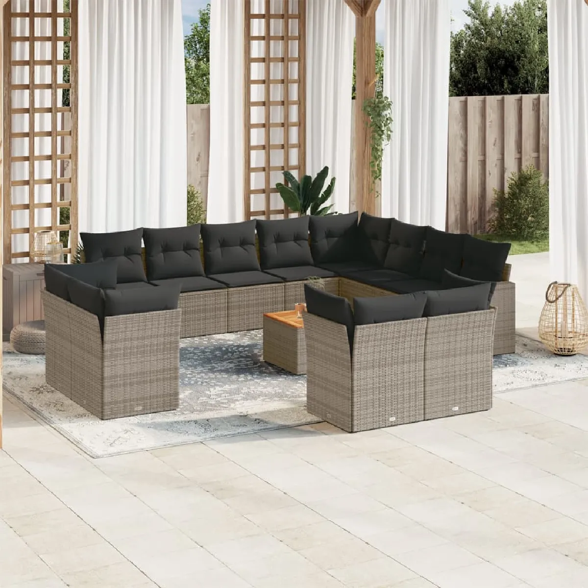 Salon de jardin vidaXL 13 pcs - vue 2