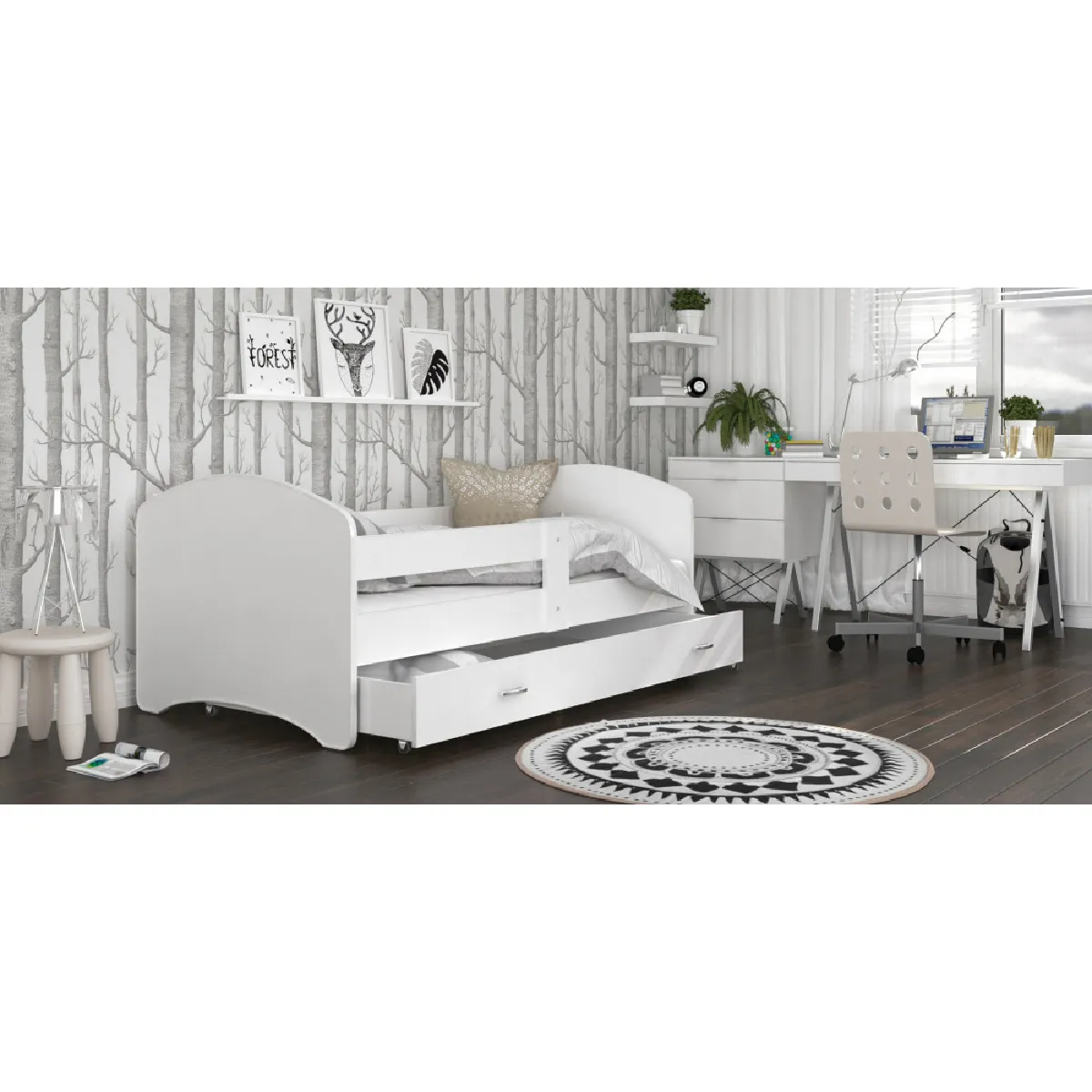 Lit Enfant Happy 80x160 Blanc