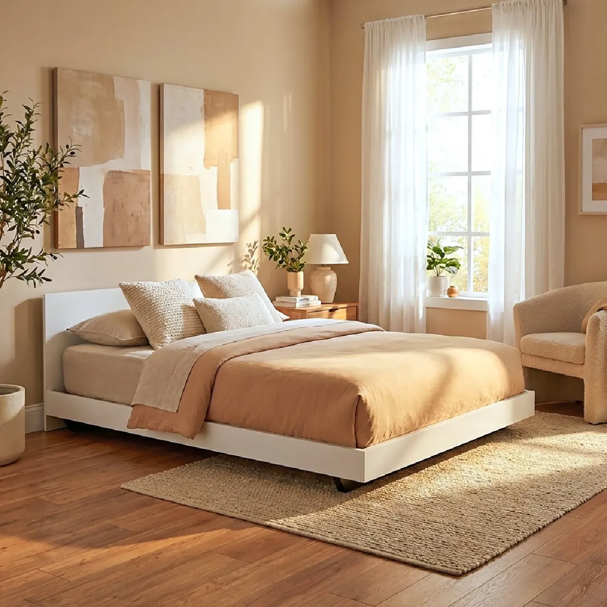 Lit LOFT 140x190 + 1 sommier + tête de lit / Blanc