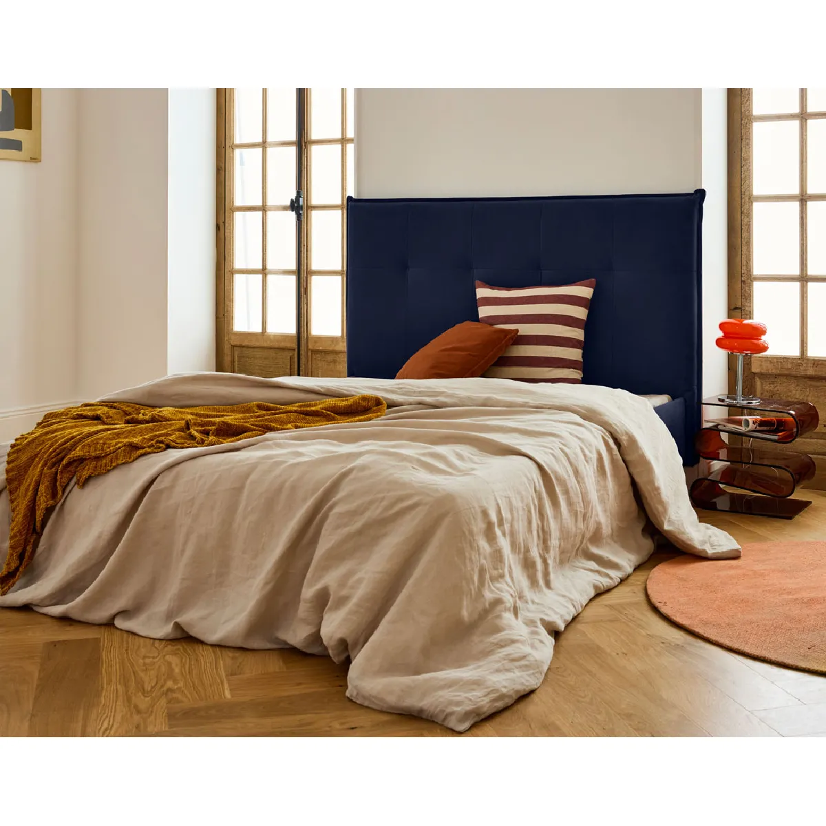 BESTMOBILIER Dali cadre de lit - Bleu marine BESTMOBILIER Dali cadre de lit - Bleu marine