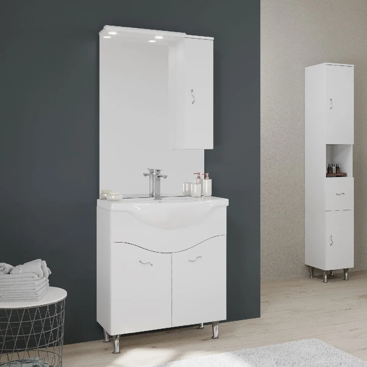 Kiamami Valentina Blanc Armoire De Toilette