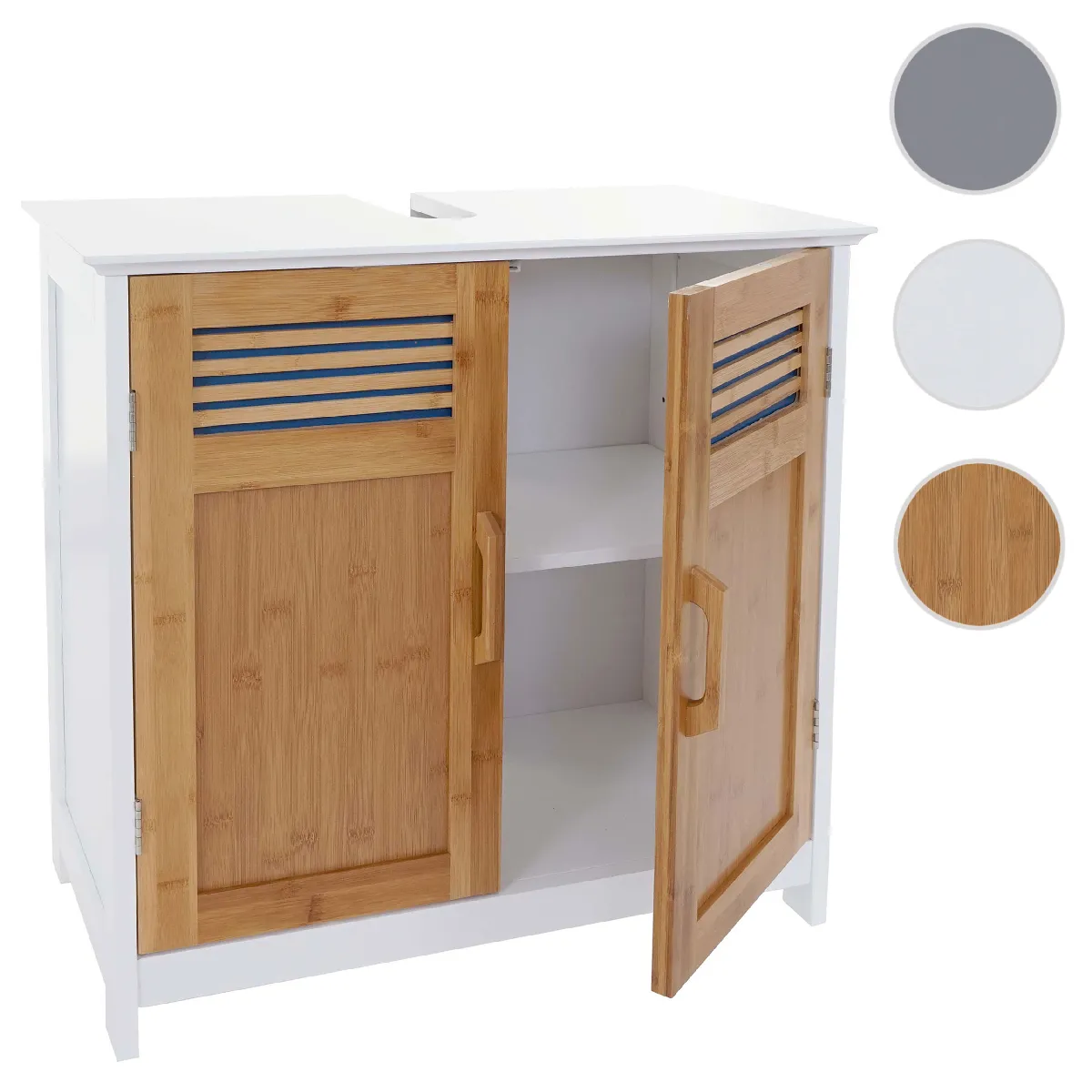Mendler Meuble sous-lavabo bambou - Marron Mendler Meuble sous-lavabo bambou - Marron
