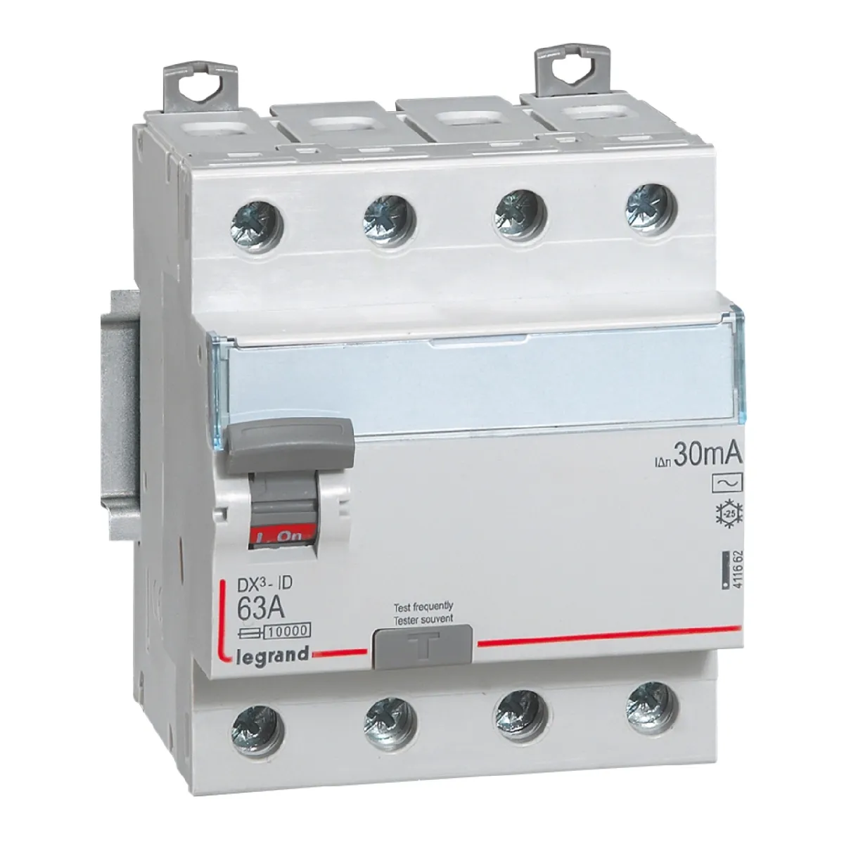 Legrand Noir Interrupteur Différentiel Dx³-Id Arrivée Haute Et Départ Bas À Vis 4P 400V Type Ac 4 Modules 30Ma 63A - 411662 - Image 3