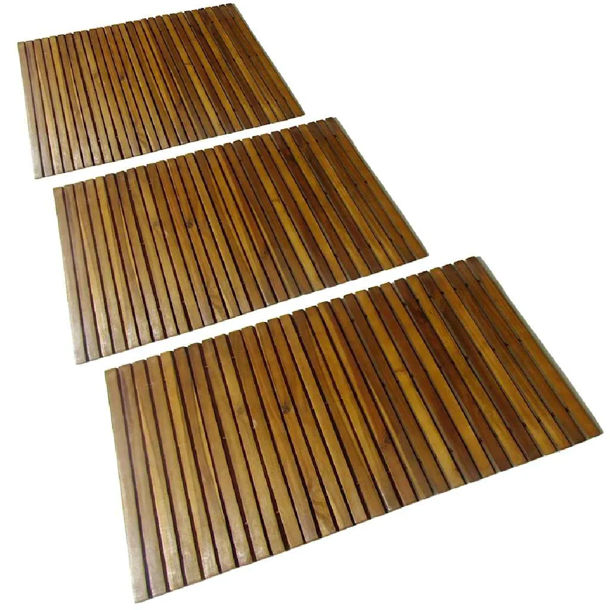 Vidaxl Marron Tapis De Bain En Acacia 3 Pcs - Image 3