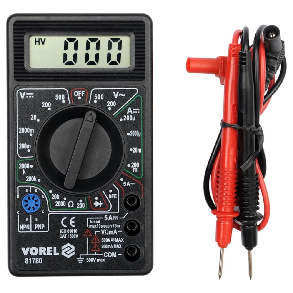 Vorel - Multimètre numérique universel - Testeur électrique de précision - Image 2