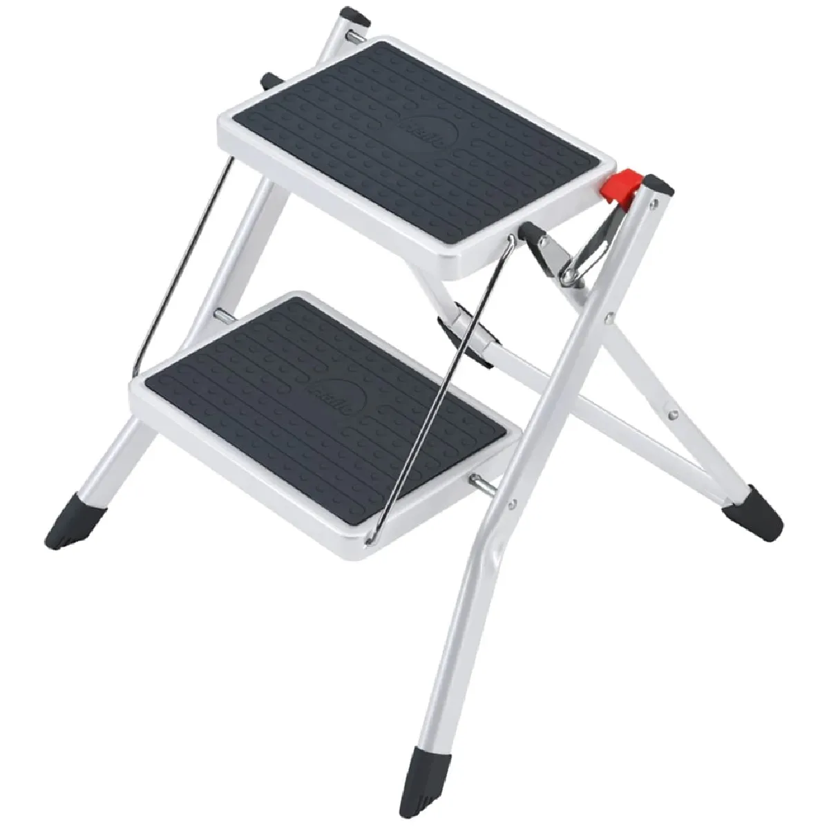 Hailo Blanc Marche Pied 2 Marches Pliable Antiderapant En Acier Mini - Image 3