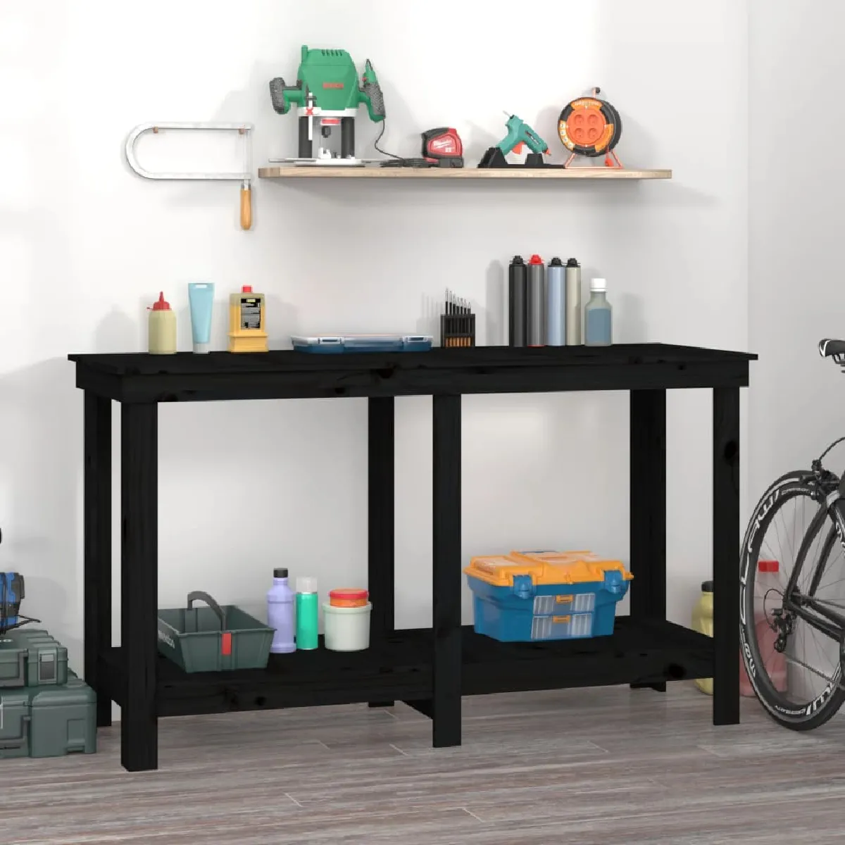 Vidaxl Banc de Travail Table de Travail Poste de Travail Banc dOutils Banc de Rangement Atelier Garage785x50x80 cm Bois de 823639 - vue 2