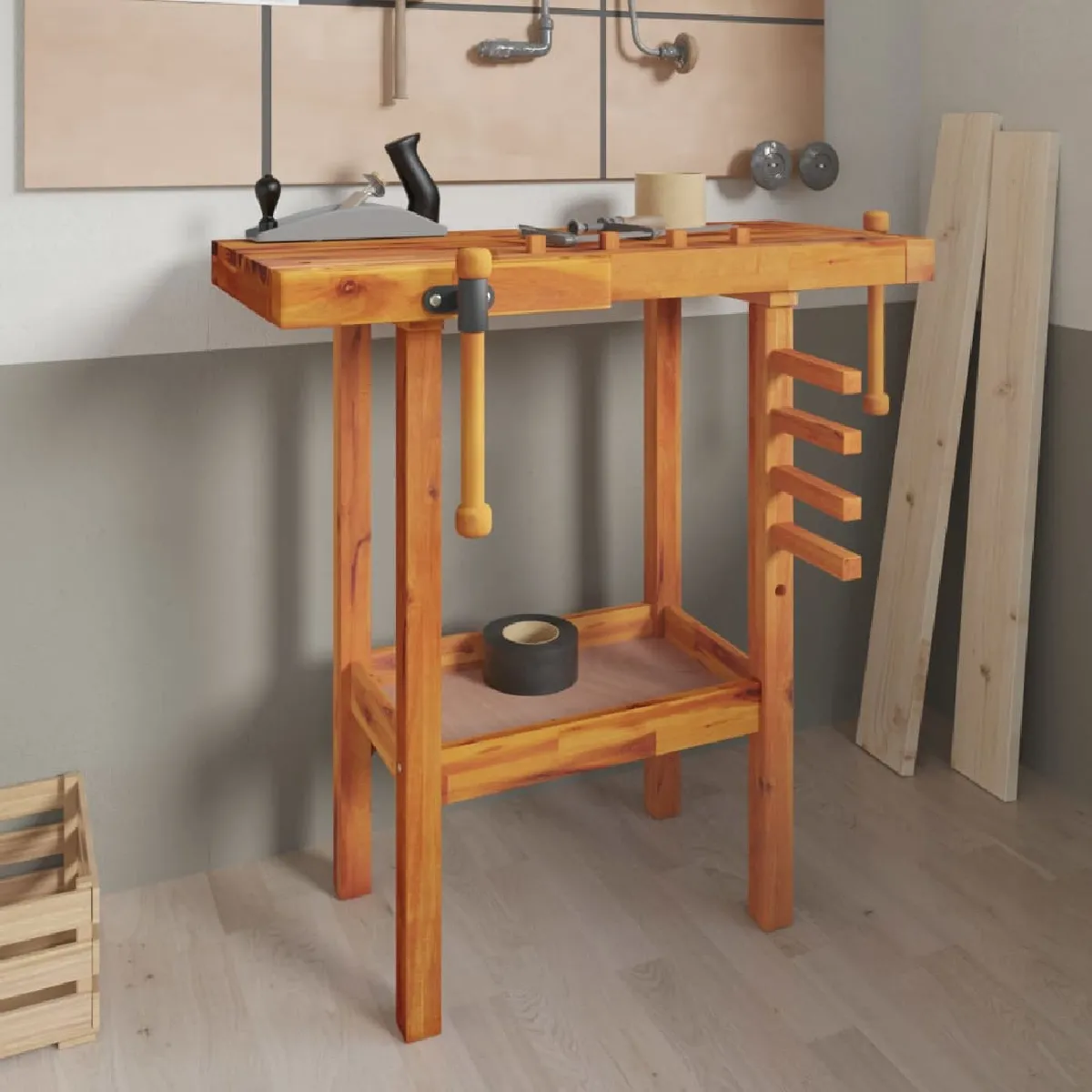 vidaXL Établi 92x48x83 Bois massif d'acacia