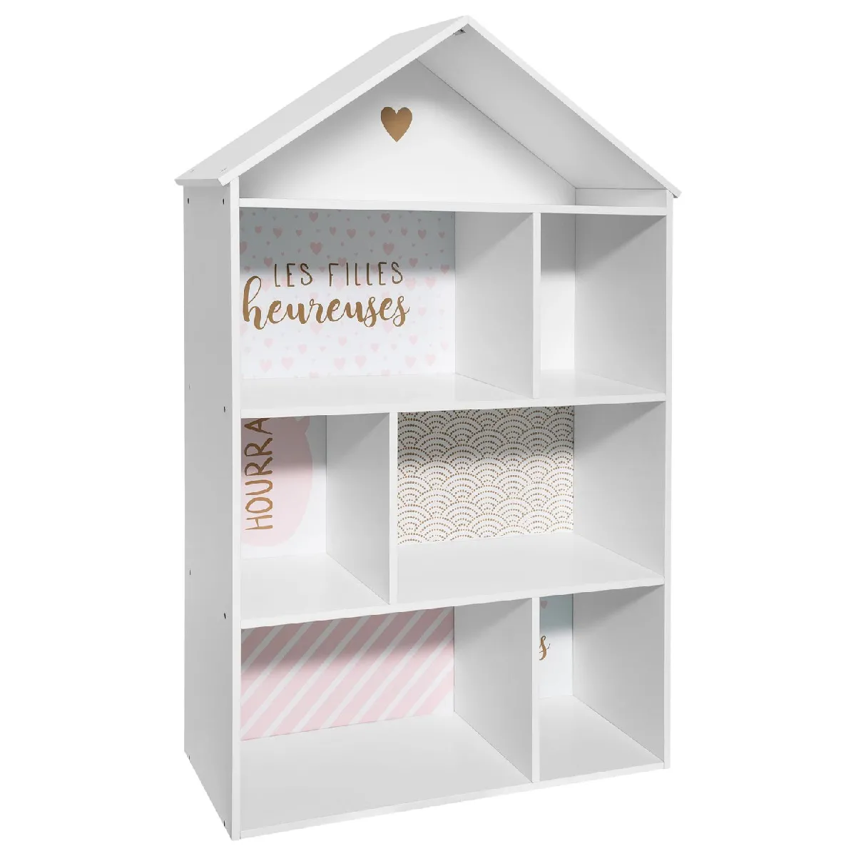 Etag&egrave;re maison pour enfant 7 Cases - Rose