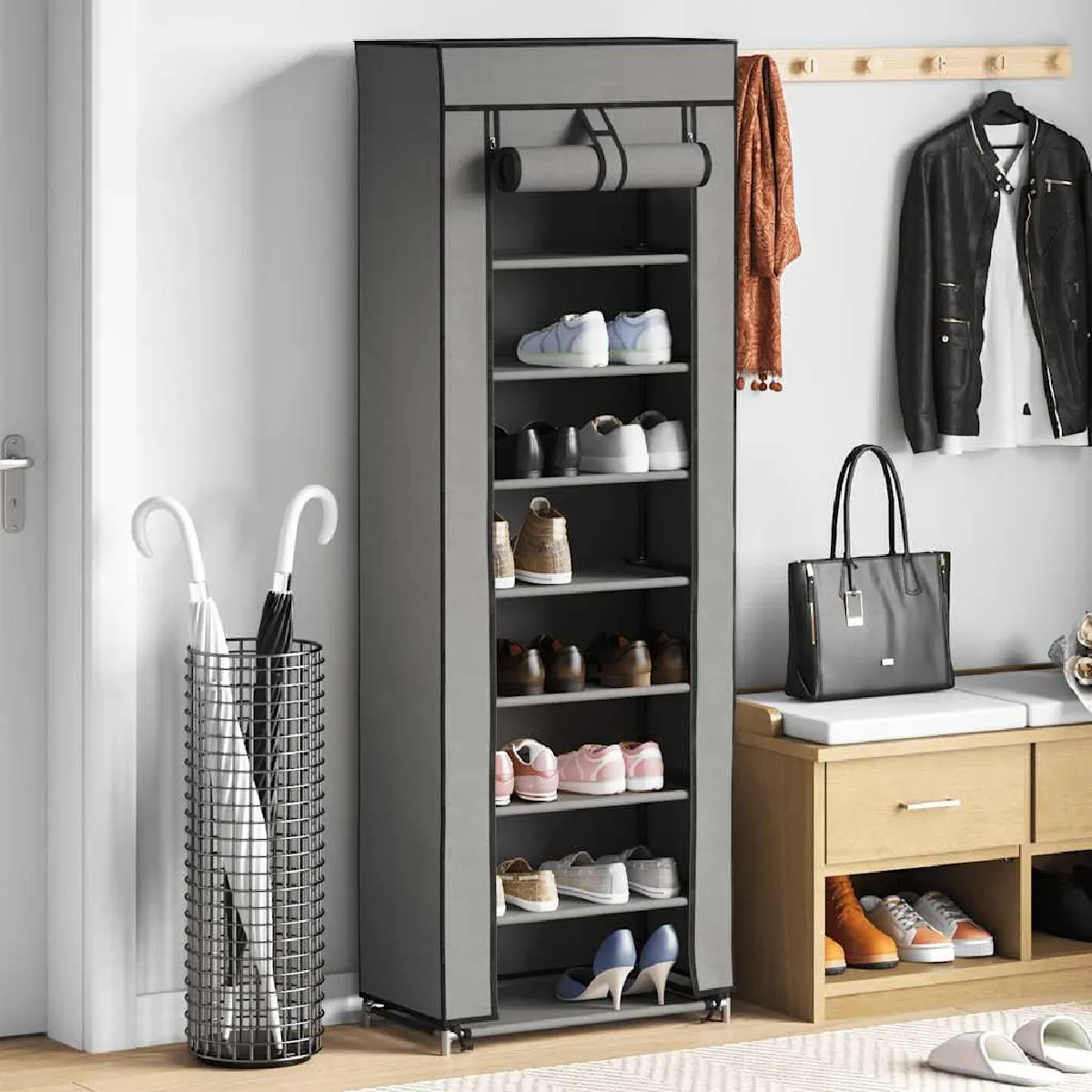 vidaXL Armoire à chaussures avec housse - vue 5